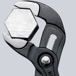 KNIPEX 87 01 250 Cobra® Hightech Wasserpumpenzange 250 mm poliert mit rutschhemmendem Kunststoff überzogen grau atramentiert