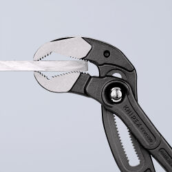 KNIPEX 87 01 400 Cobra® XL Rohr- und Wasserpumpenzange 400 mm mit Kunststoff überzogen grau atramentiert poliert