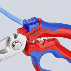 KNIPEX 95 05 20 SB Gewinkelte Elektrikerschere 160 mm mit Mehrkomponenten-Hüllen glasfaserverstärkt