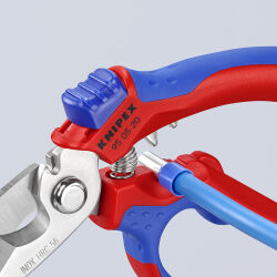 KNIPEX 95 05 20 SB Gewinkelte Elektrikerschere 160 mm mit Mehrkomponenten-Hüllen glasfaserverstärkt