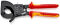 KNIPEX 95 36 250 Kabelschneider (Ratschenprinzip) 250 mm Ø 32 mm / 240 mm² VDE isoliert mit Mehrkomponenten-Hüllen