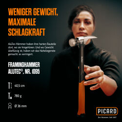 PICARD Framing Hammer AluTec Nr. 1095 glatt | Gravur möglich