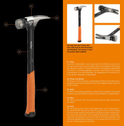 PICARD Framing Hammer AluTec Nr. 1095 geraut | Gravur möglich