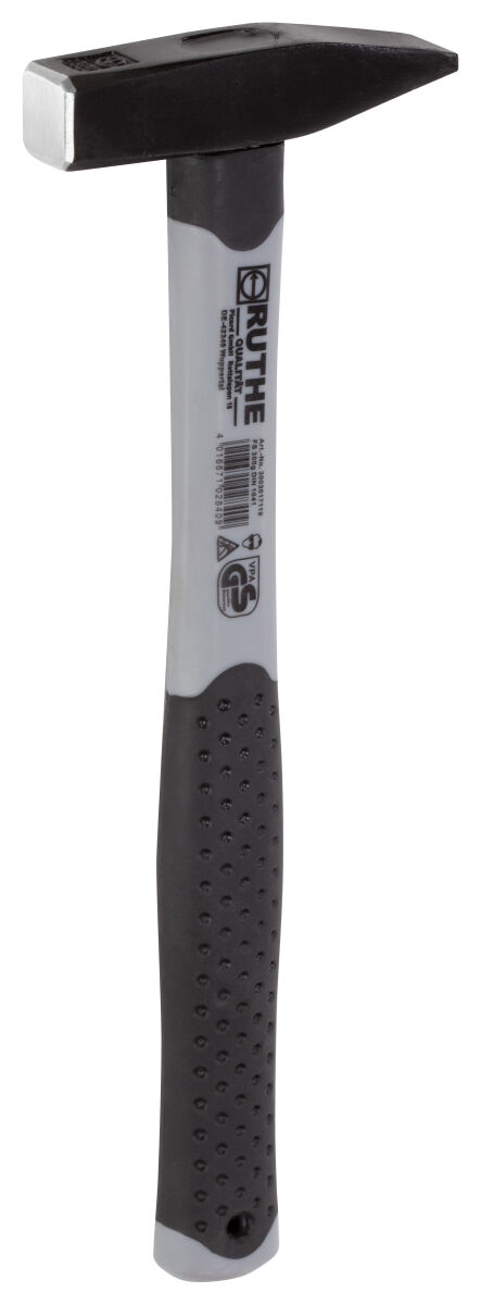 RUTHE Schlosserhammer 1.000g Deutsche Form mit Fiberglasstiel