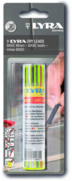PICARD 12 x Ersatzminen Set für Dry Tieflochmarker Schwarz, Rot und Gelb Nr. 71665