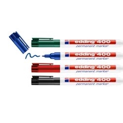 edding 400 4 x Permanentmarker Farben Schwarz Rot Blau...