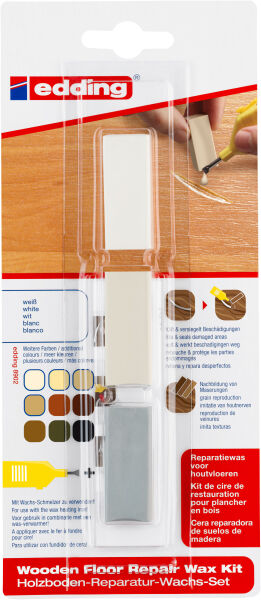 edding 8902 3 x Holzboden-Reparatur-Wachs Farbe weiß Set