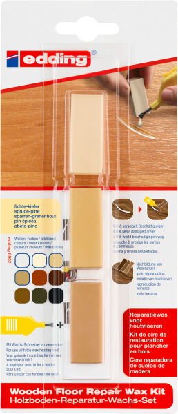 edding 8902 3 x Holzboden-Reparatur-Wachs Farbe fichte-kiefer Set