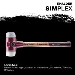 HALDER SIMPLEX Schonhammer Ø 60 mm TPE-mid grau / Superplastik mit Tempergussgehäuse