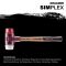 HALDER SIMPLEX Schonhammer Ø 60 mm Plastik rot / Superplastik mit Tempergussgehäuse