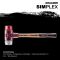 HALDER SIMPLEX Schonhammer Ø 40 mm Plastik rot / Weichmetall mit Tempergussgehäuse