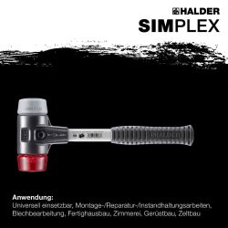 HALDER SIMPLEX Schonhammer Ø 50 mm TPE-mid grau /...