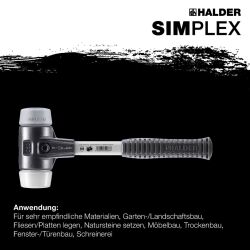 HALDER SIMPLEX Schonhammer Ø 60 mm TPE-mid grau /...