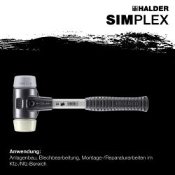 HALDER SIMPLEX Schonhammer Ø 60 mm TPE-mid grau /...