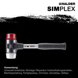 HALDER SIMPLEX Schonhammer Ø 50 mm Plastik rot /...