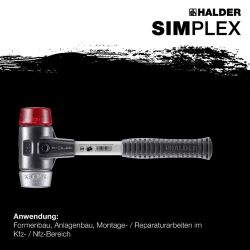 HALDER SIMPLEX Schonhammer Ø 50 mm Plastik rot /...