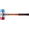 HALDER SIMPLEX Schonhammer Ø 60 mm TPE-soft blau / Plastik rot mit Aluminiumgehäuse