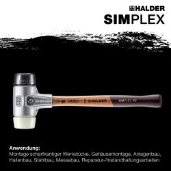 HALDER SIMPLEX Schonhammer Ø 30 mm Gummi schwarz / Nylon mit Aluminiumgehäuse