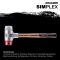 HALDER SIMPLEX Schonhammer Ø 50 mm TPE-mid grau / Plastik rot mit Aluminiumgehäuse