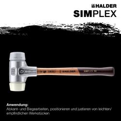 HALDER SIMPLEX Schonhammer Ø 60 mm TPE-mid grau / Nylon mit Aluminiumgehäuse