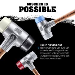 HALDER SIMPLEX Schonhammer Ø 60 mm TPE-mid grau / Nylon mit Aluminiumgehäuse