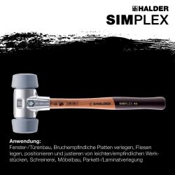 HALDER SIMPLEX Schonhammer Ø 50:40 mm TPE-mid grau...