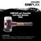 HALDER SIMPLEX Schonhammer Ø 60 mm Gummi schwarz / Superplastik mit Standfuß kurzer Stiel mit Tempergussgehäuse | Gravur möglich