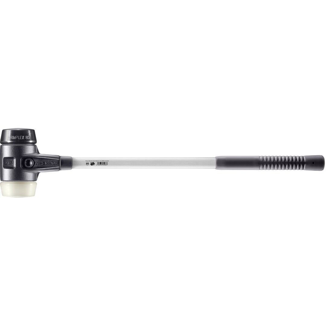 HALDER SIMPLEX Vorschlaghammer Ø 80 mm Gummi schwarz / Nylon mit verstärktem Tempergussgehäuse und Fiberglasstiel