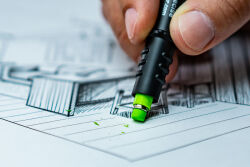 Pica FINE Dry Longlife Automatic Pencil Tieflochmarker + 24 x Ersatzminen Graphit H