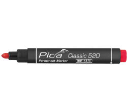 Pica 4 x Permanent Marker Set 1-4mm Rot Blau Schwarz Weiß