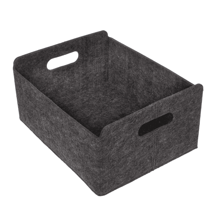 2 x Filz Aufbewahrungsbox 31 x 25 x 15 cm dunkelgrau