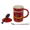 Becher Fire Fighter mit Deckel und Löffel aus Keramik