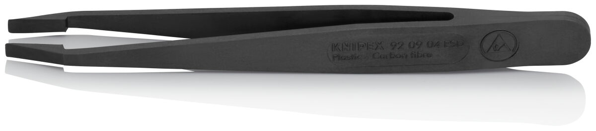 KNIPEX 92 09 04 ESD Kunststoffpinzette 115 mm gerade schwarz