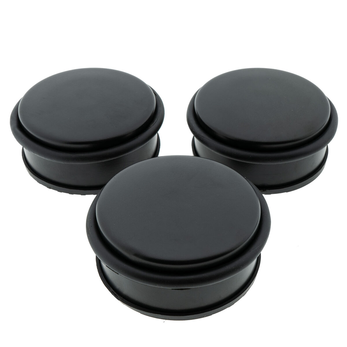 3 x Türstopper gummiert Ø 104 x 45 mm niedrig Mattschwarz