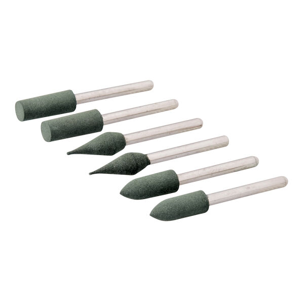 Gummi-Polierstifte Ø 6 mm für Rotationswerkzeuge Set 6-tlg.