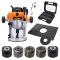 Profi Set Alu Präzisionsoberfräse 2400 W TRA001 mit 5 Spannzangen + Fräsplatte Alu + Gratis Fräser Satz 6-tlg. triton