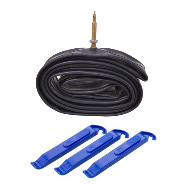 Fahrradschlauch 28" Sclaverand-Ventil + 3 x Reifenheber im Set