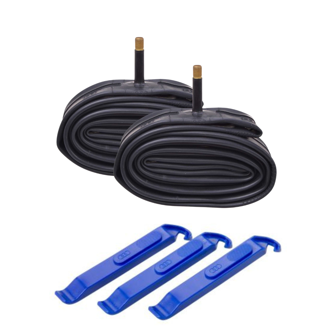 2 x Fahrradschlauch 27,5" - 29" Autoventil + 3 x Reifenheber im Set