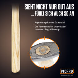 DACHKRONE Set 4 – PICARD Kreuzschweifhammer Nr. 175, Flachzange Nr. 192 & Plastikhammer Nr. 252