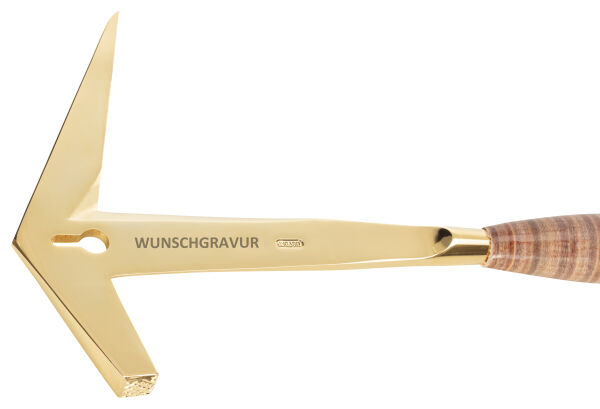 PICARD Schieferhammer vergoldet Ledergriff Nr. 207 R mit Lasergravur | Gravur möglich