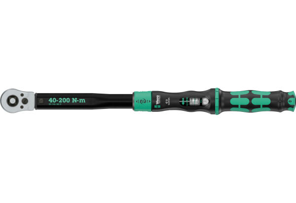 Wera Drehmomentschlüssel Click-Torque Lock C3 R/L mit Recht-/Linksanzug  40-200 Nm mit 1/2" Zoll Vierkant-Aufnahme