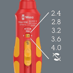 Wera 7516 VDE Kraftform Safe-Torque Speed Drehmomentschraubendreher 2,4-4,0 Nm