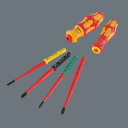 Wera Kraftform Kompakt VDE 17 extra slim 2 Elektriker Schraubendreher Set mit KNIPEX Spitz-Kombizange