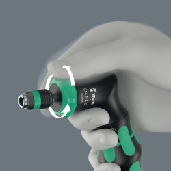 Wera Kraftform Kompakt Pistol RA-R 1 Pistolen-Ratschenschraubendreher mit Bits und Halter 7-tlg.