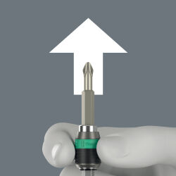 Wera Kraftform Kompakt Pistol RA-R 2 Pistolen-Ratschenschraubendreher mit Bits und Halter 13-tlg.