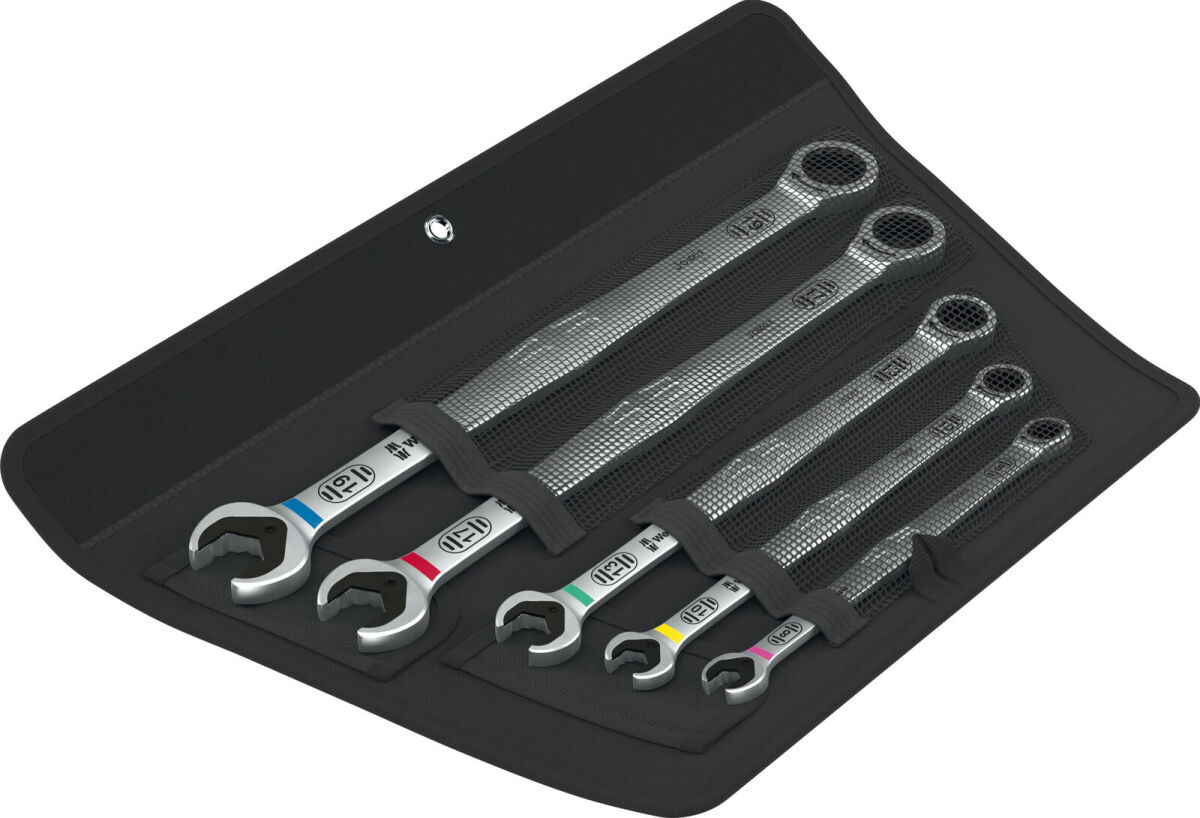 Wera 6007 Joker 5 Set 1 Maul-Ringratschen-Schlüssel 8 - 19 mm lange Ausführung