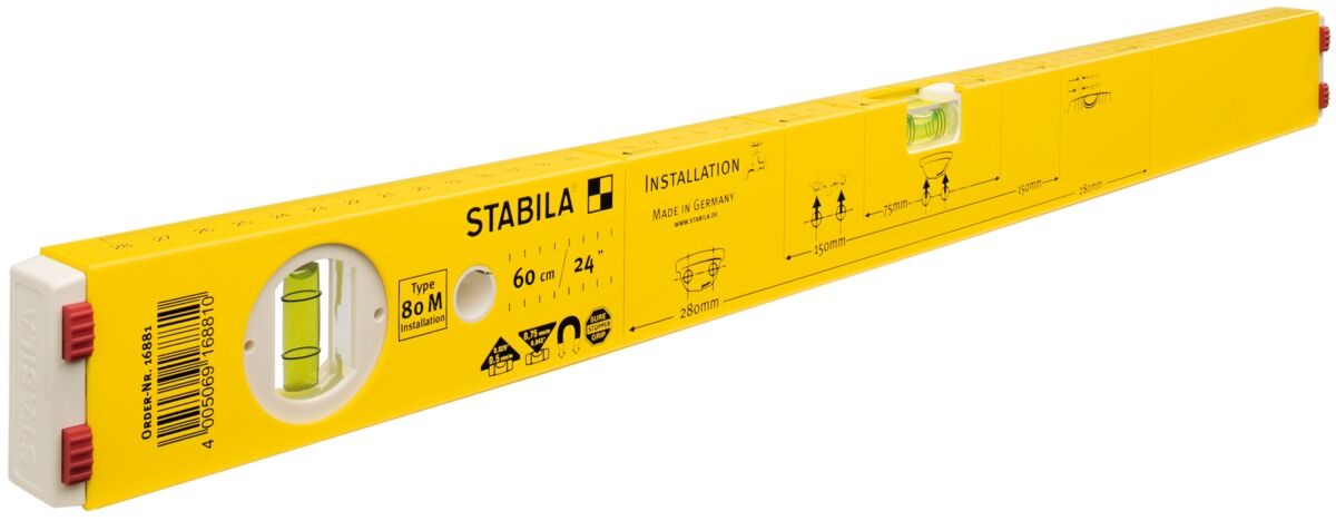 STABILA Wasserwaage 60 cm Type 80 M Installation