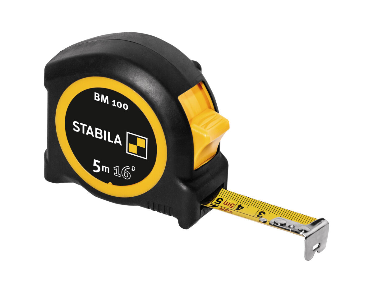 STABILA Taschenbandmaß 5 m (16") cm/inch-Skala BM 100