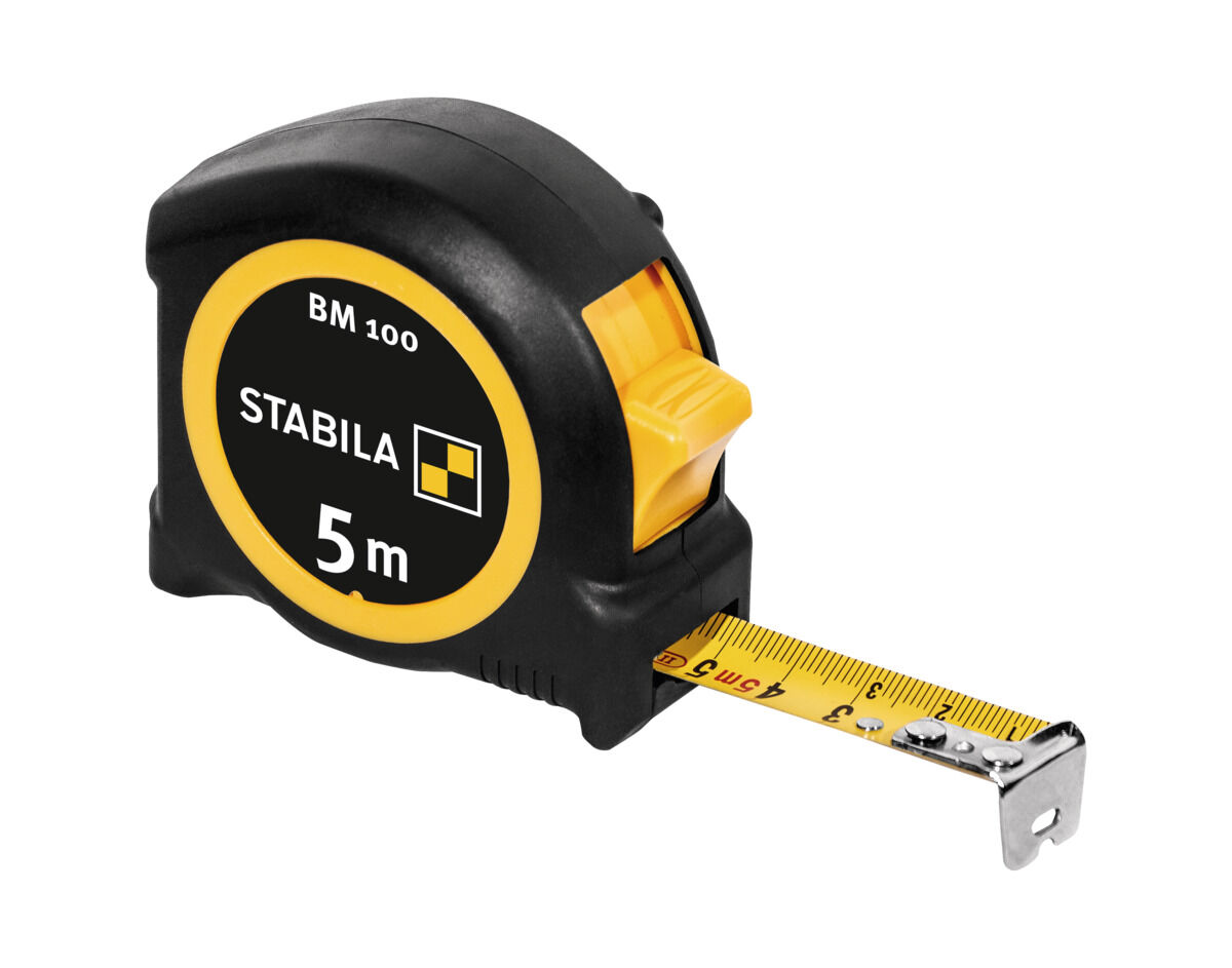 STABILA Taschenbandmaß 5 m metrische Skala BM 100