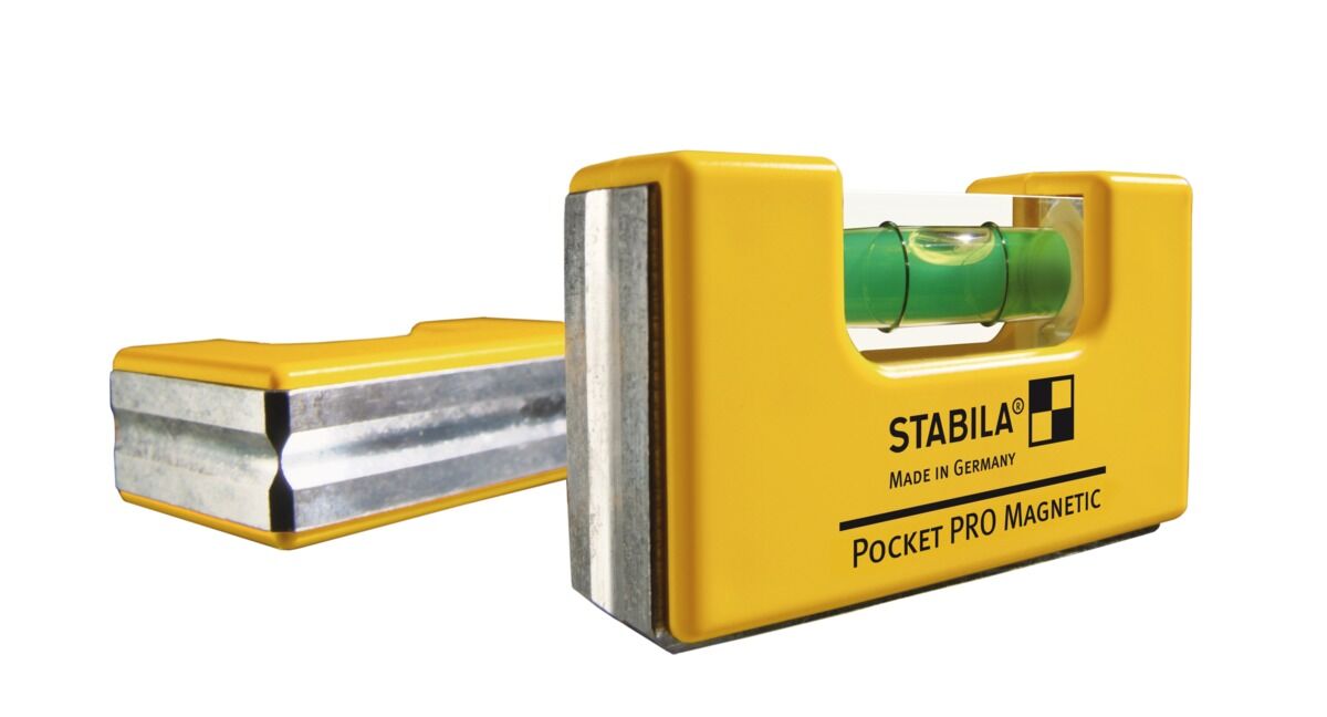 STABILA Wasserwage 7 cm Pocket PRO Magnetic mit Gürtel-Clip